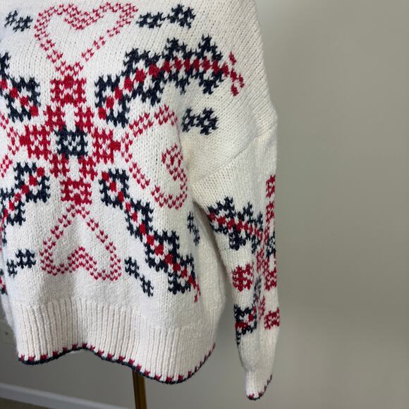 Primark Crewneck Hearts Pullover Long Sleeve Sweater US Women's S - Picture 3 of 8